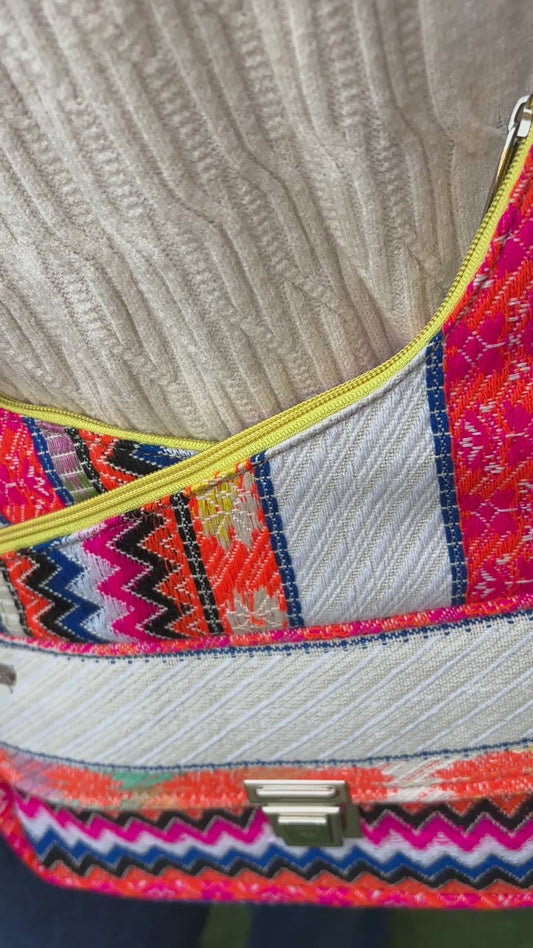 Bolso Bandolera Súper Caomka "Boho Sunset Cream" · Pieza Única Núm. 18498