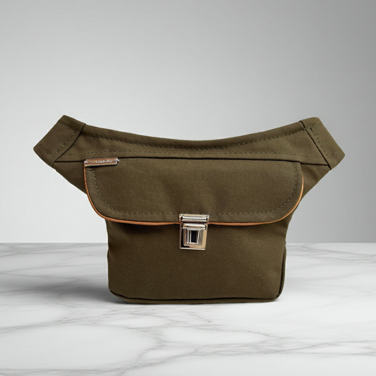 Riñonera Mini "Special Green Kaki Top" + Bolsillo trasero extra · Pieza Única Núm. 18972