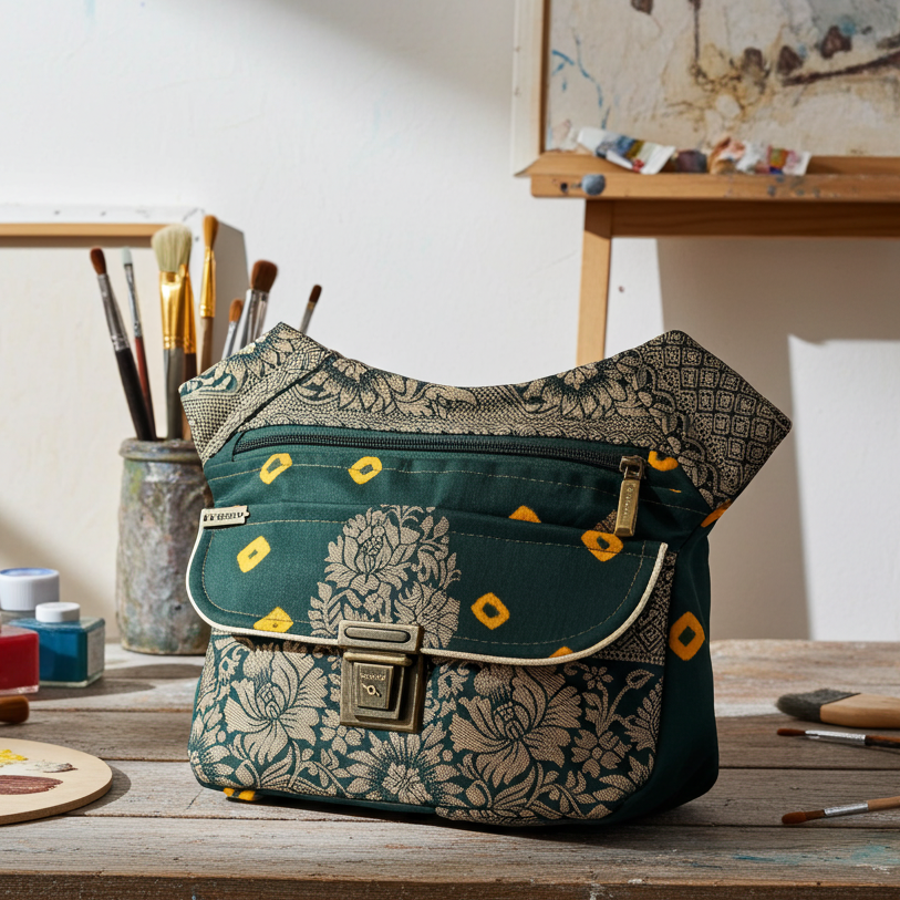 Riñonera "Special Green & Golden India" · Pieza única Núm. 18563