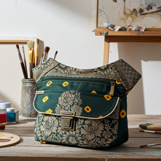 Riñonera "Special Green & Golden India" · Pieza única Núm. 18563