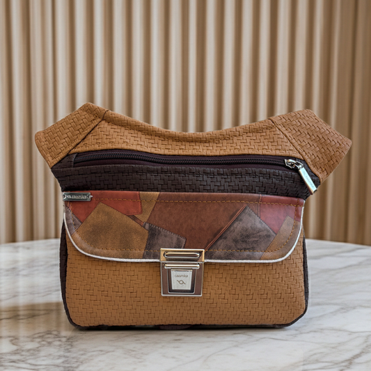 Riñonera "Elegant Patchwork Top" + Bolsillo trasero · Polipiel · Pieza Única Núm. 18470