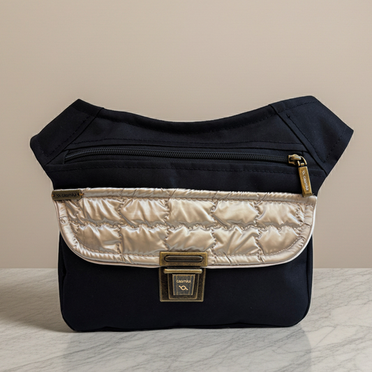 Riñonera "Black Gold"· Impermeable + Bolsillo trasero · Pieza Única Núm. 18312