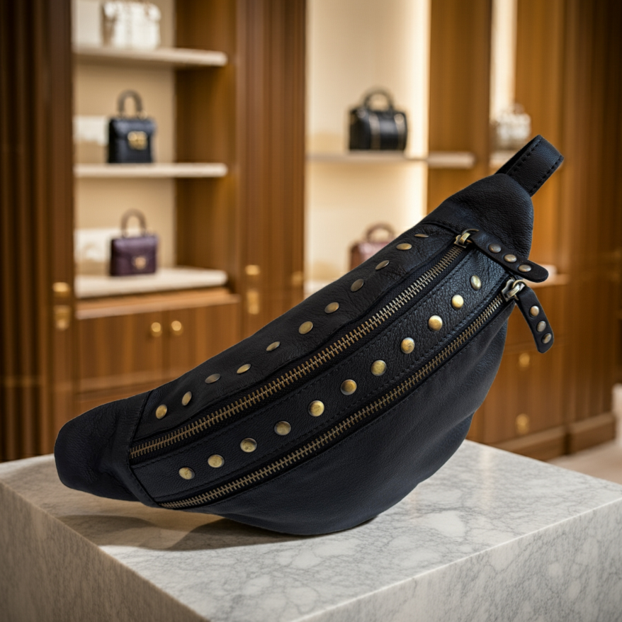 Riñonera "Special Premium Retro Chic Black" · Piel · Pieza Exclusiva Núm. 16871