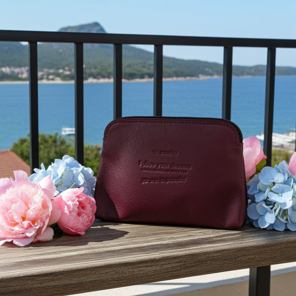 CAOMKA Flat Coin Purse Natürliches BioCuir®-Leder Exklusivstück Nr. 13177