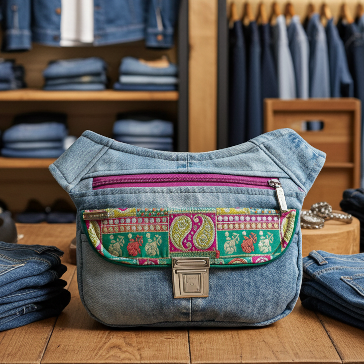 Riñonera “Special ♻️ Jeans Recycled ♻️ ” · Pieza Única Núm. 18441