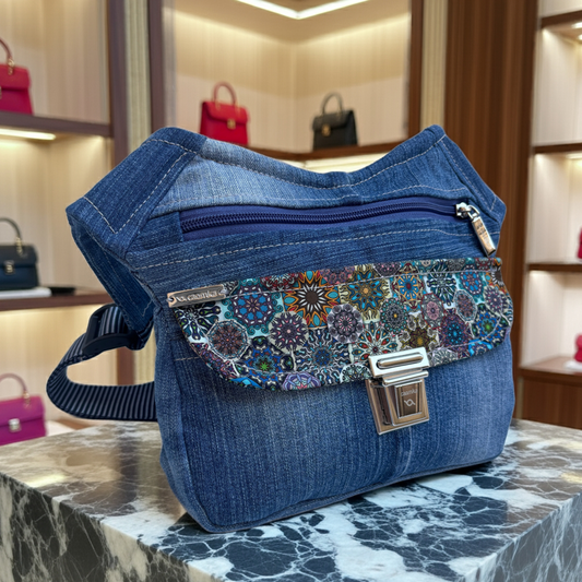 Riñonera "Sweet Mandalas" ♻️ Jeans Recycled ♻️ · Pieza Única Núm. 17869
