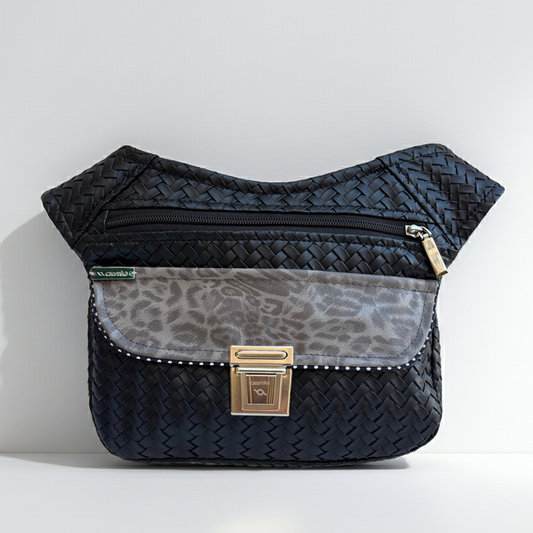 Riñonera "Elegant Black Top" + Bolsillo trasero · Polipiel · Pieza Única Núm. 19393