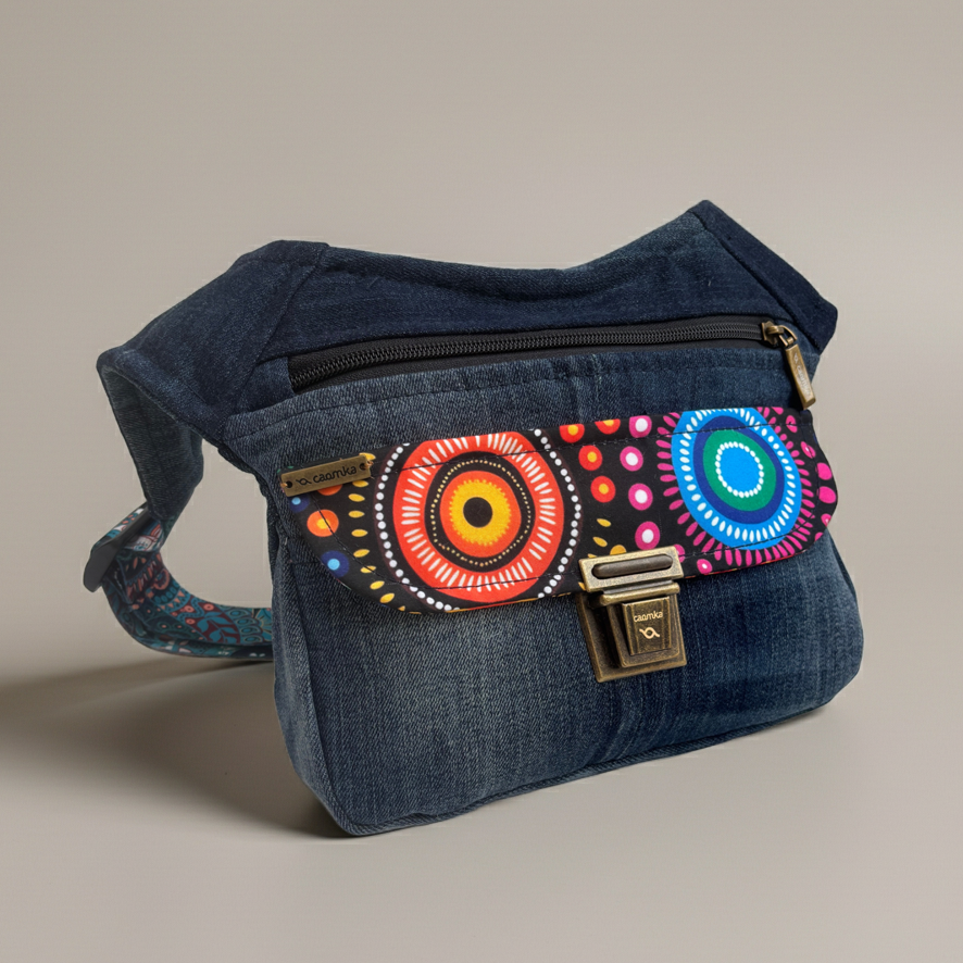 Riñonera ♻️ Jeans Recycled ♻️ + Bolsillo trasero · Pieza Única Núm. 18171