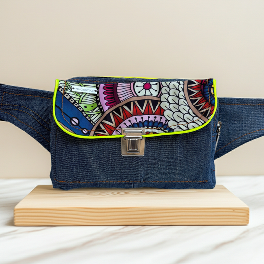Riñonera Urban "♻️ Mandalas Jeans Recycled Top ♻️" · Pieza Única Núm. 19480
