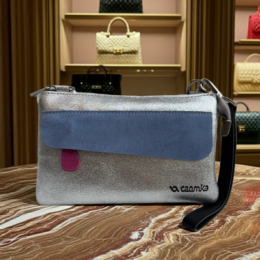 Riñonera multifunción ELEGANT NANO "Silver Sky" · Piel · Pieza Exclusiva Núm. 18147