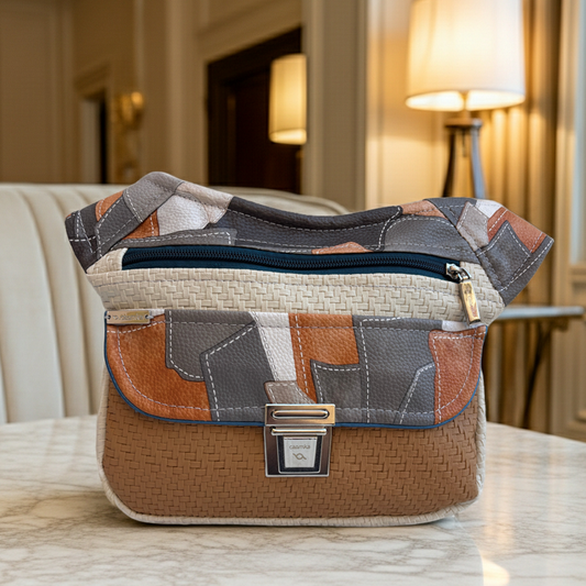 Riñonera "Elegant Patchwork Top" · Polipiel · Pieza Única Núm. 18469