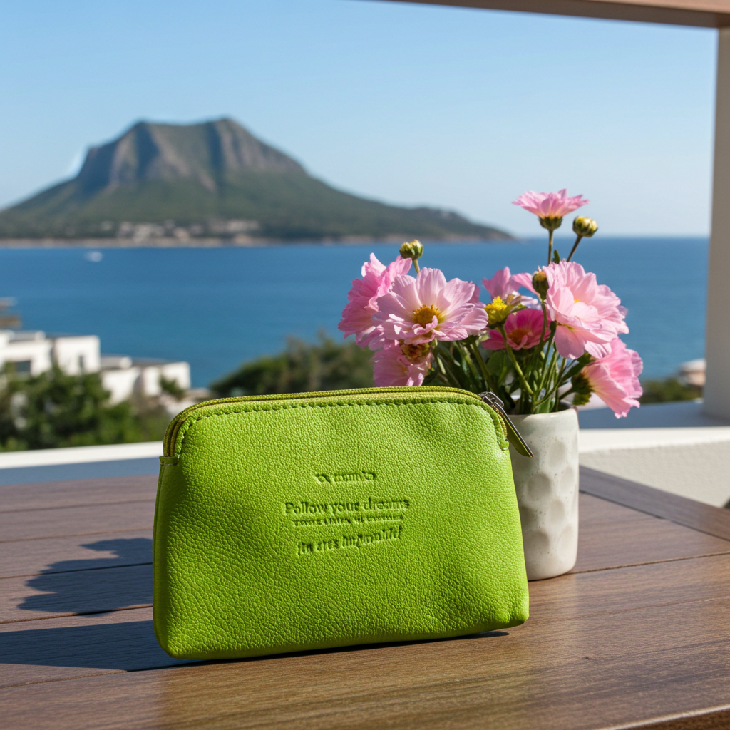 CAOMKA Flat Coin Purse Natürliches BioCuir®-Leder Exklusivstück Nr. 13177