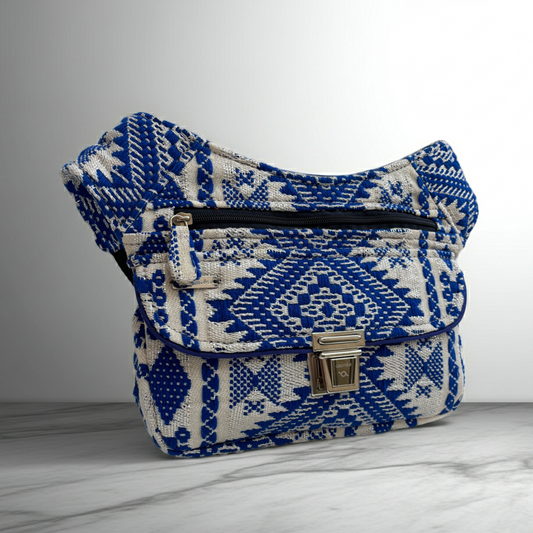 Riñonera "Mediterranean Blue" + Bolsillo trasero · Pieza Única Núm. 18967