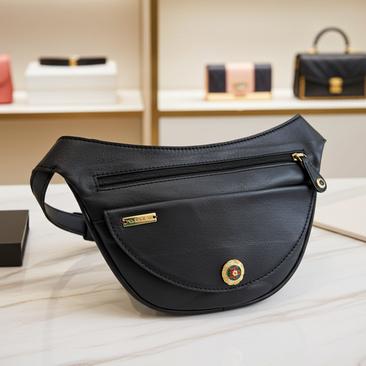 Riñonera Luna "Special Black Luxury" Old Gold · Piel · Pieza Exclusiva Núm. 18450