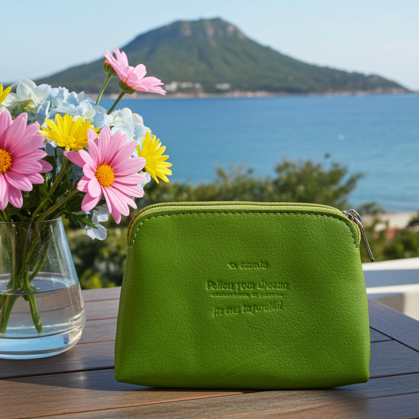 CAOMKA Flat Coin Purse Natürliches BioCuir®-Leder Exklusivstück Nr. 13177