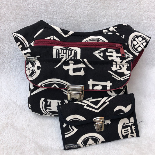 PACK "Japanese Black" Fanny pack + Purse. Unique Piece No. 7077