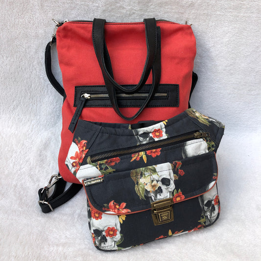 PACK Backpack-Shoulder Bag Lau&amp;ang Bags + Caomka Waist Bag "Special Fantasy Skulls”