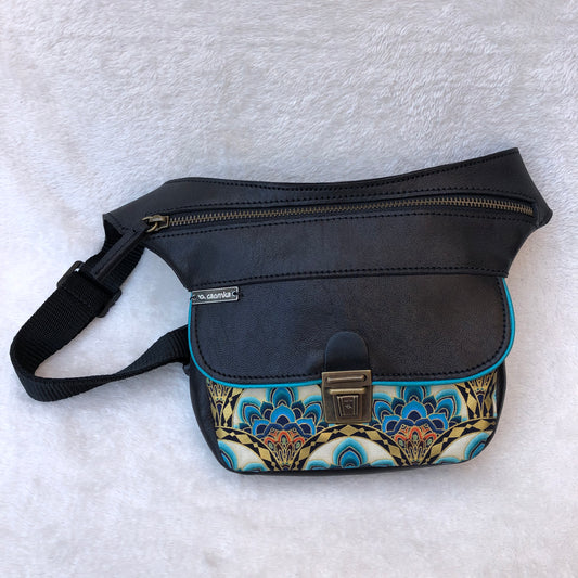 Old Gold Mini Mandala. Natural leather ECO FAST® Unique Piece No. 7108