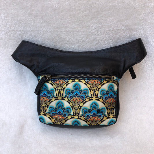 Old Gold Mini Mandala. Natural leather ECO FAST® Unique Piece No. 7108