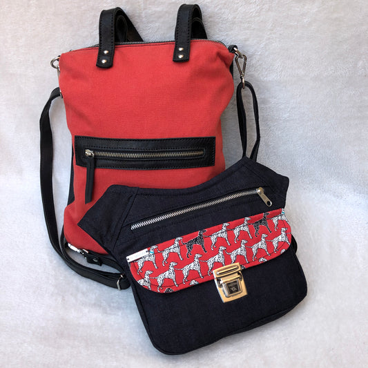 PACK Backpack-Shoulder Bag Lau&amp;ang Bags + Caomka Waist Bag "Casual Spring”