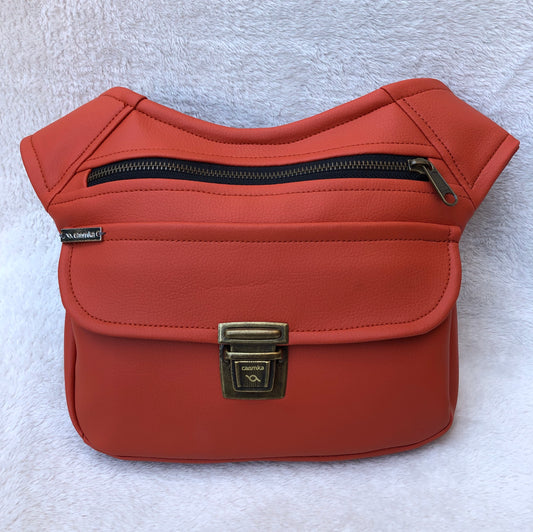 Pumpkin Summer Vegan Leather Unique Piece No. 6524