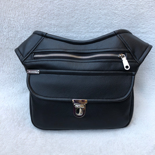 Luxury Black Silver Vegan Leather Exclusive Piece No. 6424