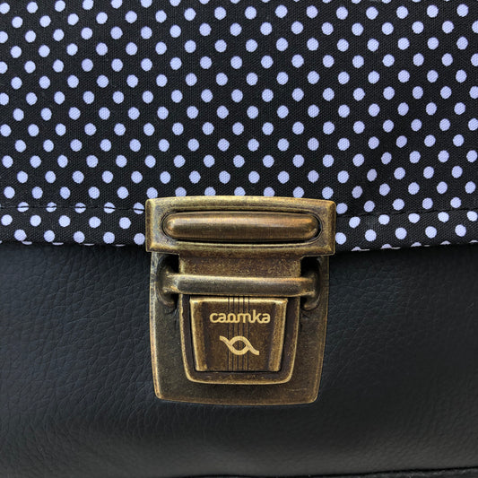 Black & Mini Dots White Plus · Piel Vegana · Pieza Única Núm. 7216