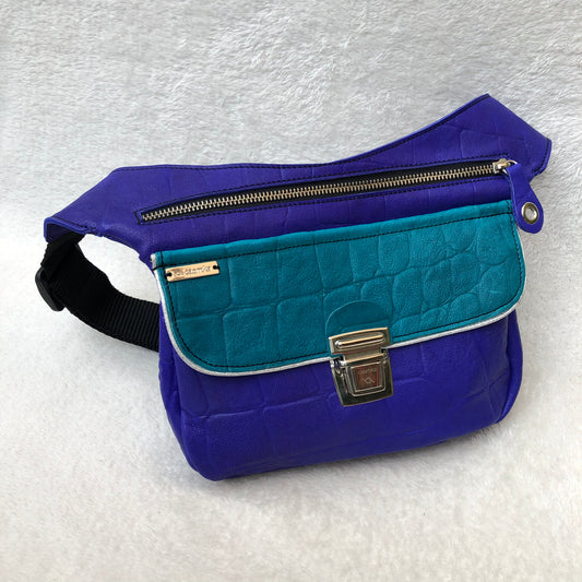 Summer Electric Blue & Turquesa · Piel natural BioCuir® · Pieza Única Núm. 7337