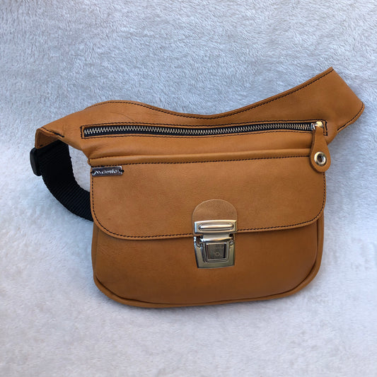 Summer Camel &amp; Silver Natural BioCuir® Leather Exclusive Piece No. 7352