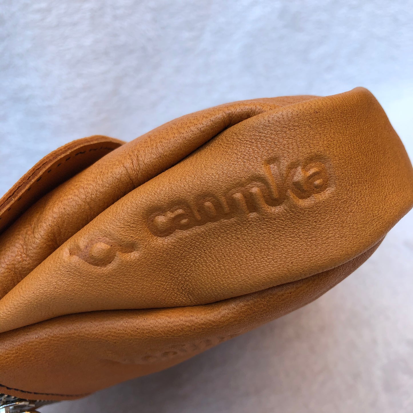 Summer Camel &amp; Silver Natural BioCuir® Leather Exclusive Piece No. 7352