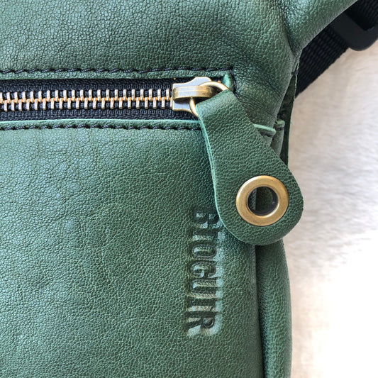 Summer Dark Green BioCuir® natural leather Exclusive Piece No. 7398