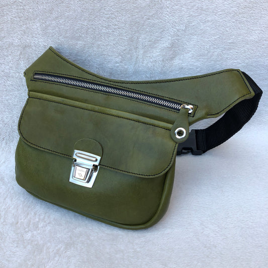 Special Summer Green Olive Natural BioCuir® Leather Exclusive Piece No. 7364
