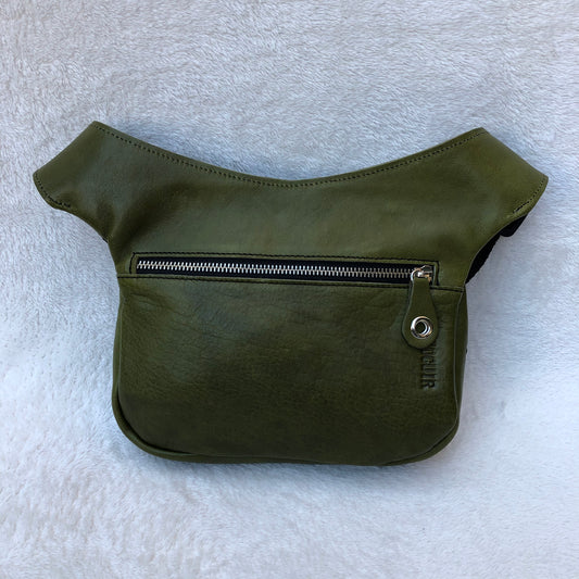 Special Summer Green Olive Natural BioCuir® Leather Exclusive Piece No. 7364