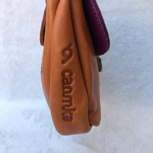 Summer Elegant Teja & Lila · Piel natural BioCuir® · Pieza Exclusiva Núm. 7442