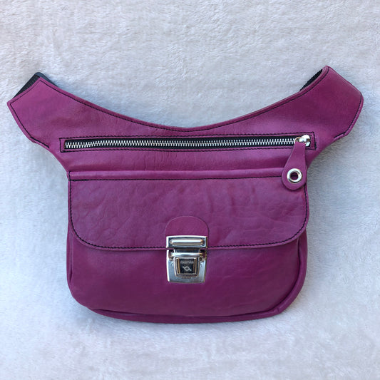 Special Summer Purple-Silver BioCuir® natural leather Exclusive Piece No. 7418