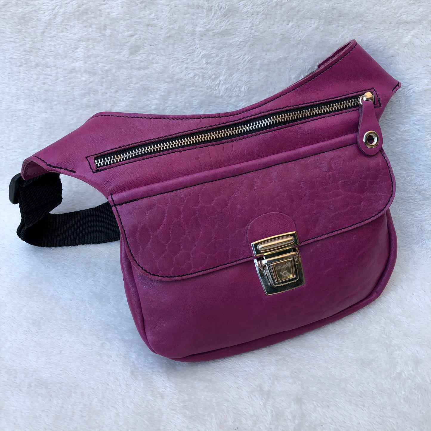 Special Summer Purple-Silver BioCuir® natural leather Exclusive Piece No. 7418