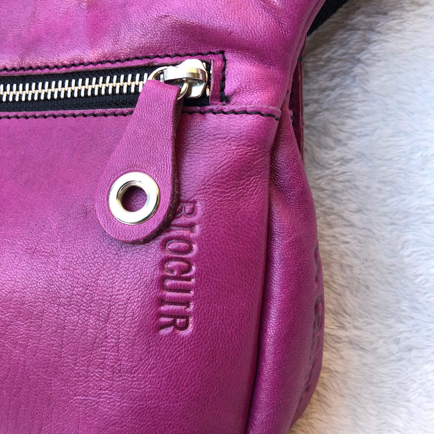 Special Summer Purple-Silver BioCuir® natural leather Exclusive Piece No. 7418