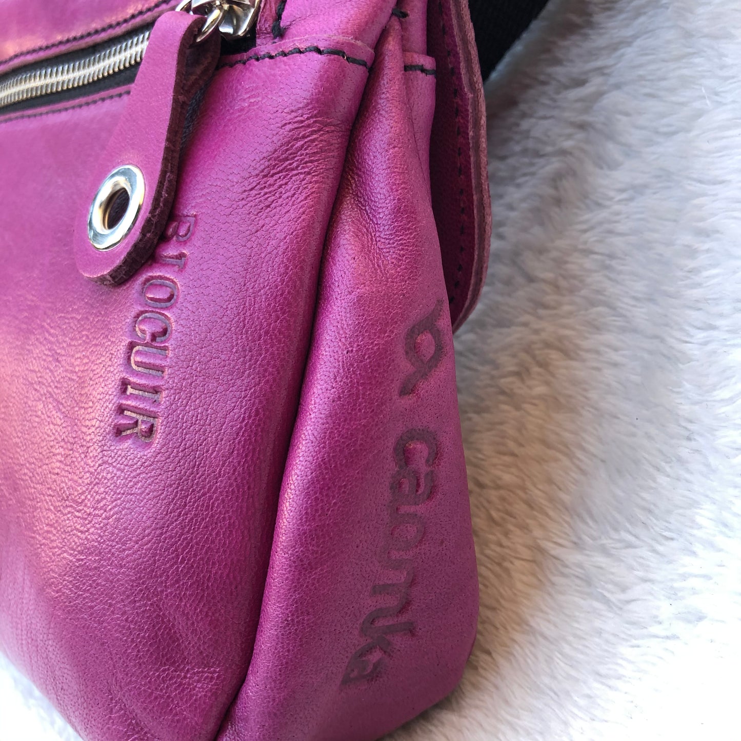 Special Summer Purple-Silver BioCuir® natural leather Exclusive Piece No. 7418