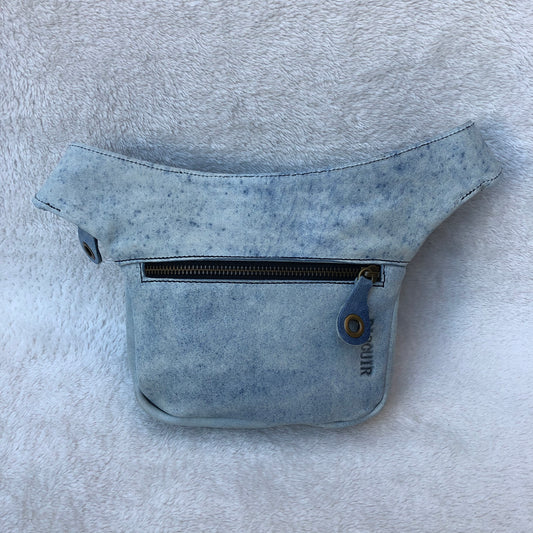 Mini Summer SkyBlue-Old Gold · Piel natural BioCuir® Pieza Exclusiva Núm. 7410