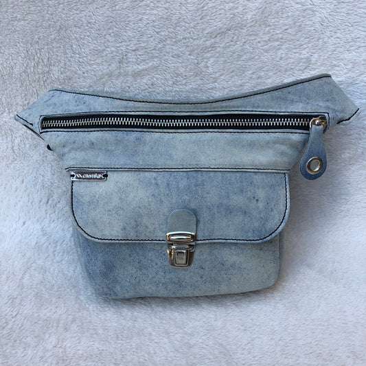 Mini Summer SkyBlue-Silver · Piel natural BioCuir® · Pieza Exclusiva Núm. 7435