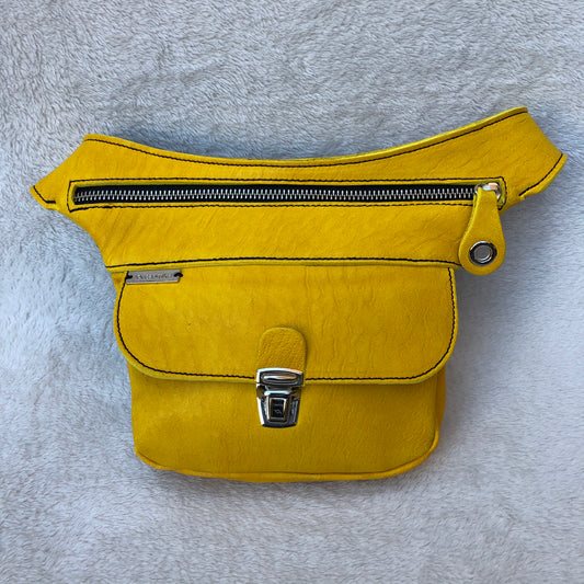 Mini Summer Yellow-Silver · Piel natural BioCuir® · Pieza Exclusiva Núm. 7444