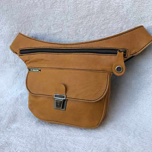 Mini Classic Camel - Old Gold Natural leather BioCuir® Exclusive Piece No. 8461