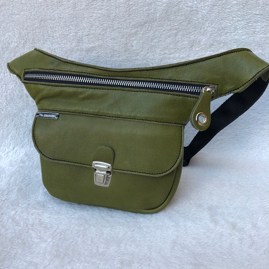 Mini Summer Verde Oliva · Piel natural BioCuir® · Pieza Exclusiva Núm. 7424