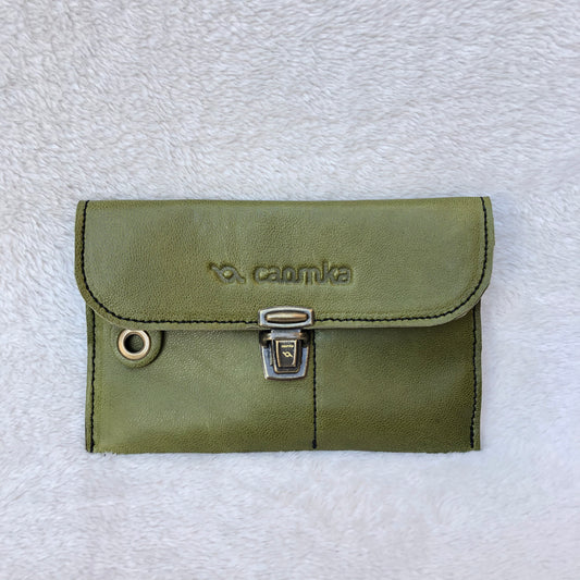 CAOMKA Flat Coin Purse Natural BioCuir® Leather Exclusive Piece No. 7502