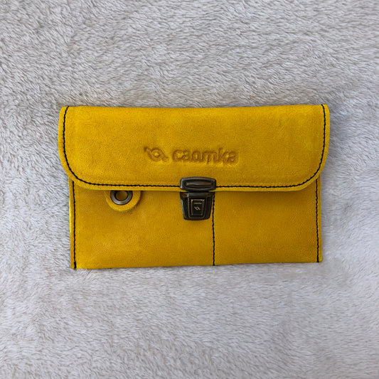 CAOMKA Flat Coin Purse Natural BioCuir® Leather Exclusive Piece No. 7504