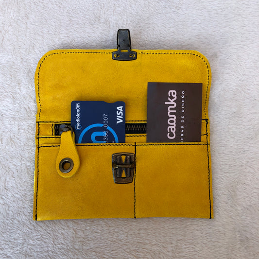 CAOMKA Flat Coin Purse Natural BioCuir® Leather Exclusive Piece No. 7504