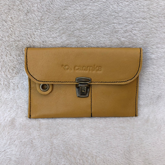 CAOMKA Flat Coin Purse Natural BioCuir® Leather Exclusive Piece No. 7508