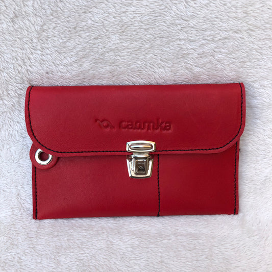 CAOMKA Flat Coin Purse Natural BioCuir® Leather Exclusive Piece No. 7512