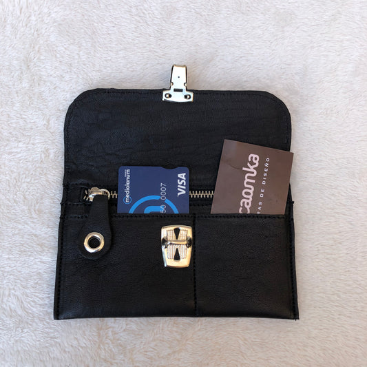CAOMKA Flat Coin Purse Natural BioCuir® Leather Exclusive Piece No. 7520