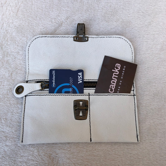 CAOMKA Flat Coin Purse Natural BioCuir® Leather Exclusive Piece No. 7519